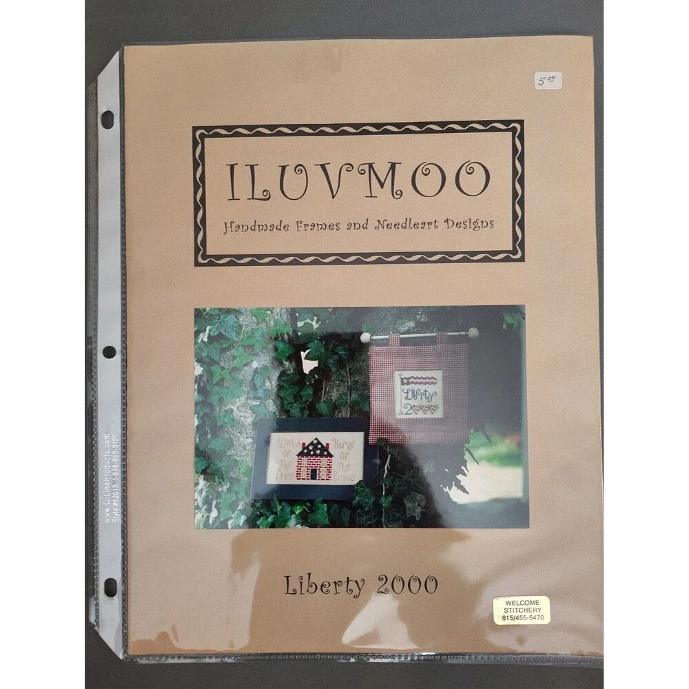Vintage I LUV MOO Cross Stitch Pattern Booklet - Liberty 2000 Primitive...